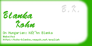 blanka kohn business card